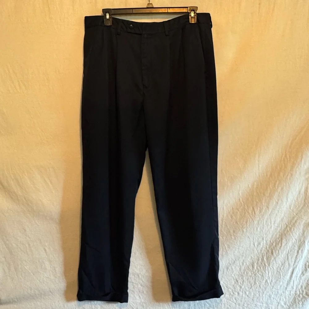 B-87 Men’s Alan Flusser Golf Black Pleated‎ Pants Size 38x32